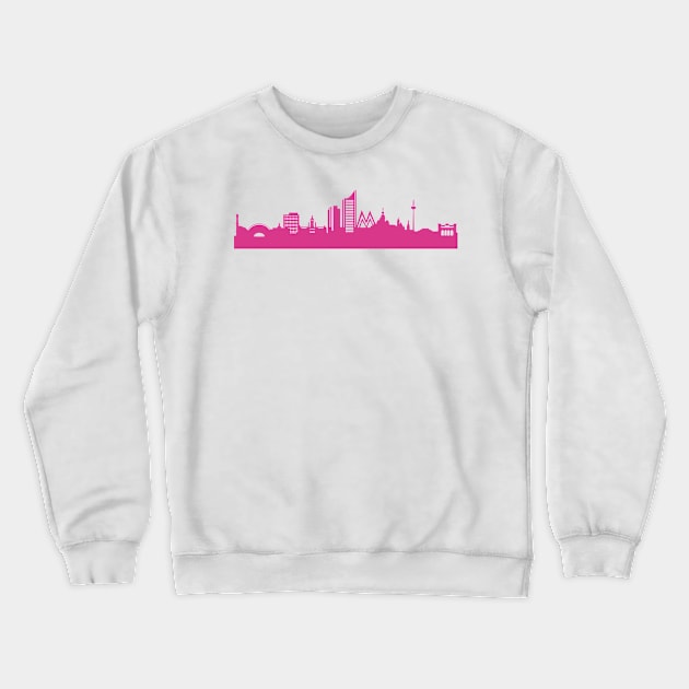 Leipzig skyline pink Crewneck Sweatshirt by 44spaces